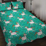 Doodle Unicorn Pattern Print Quilt Bed Set