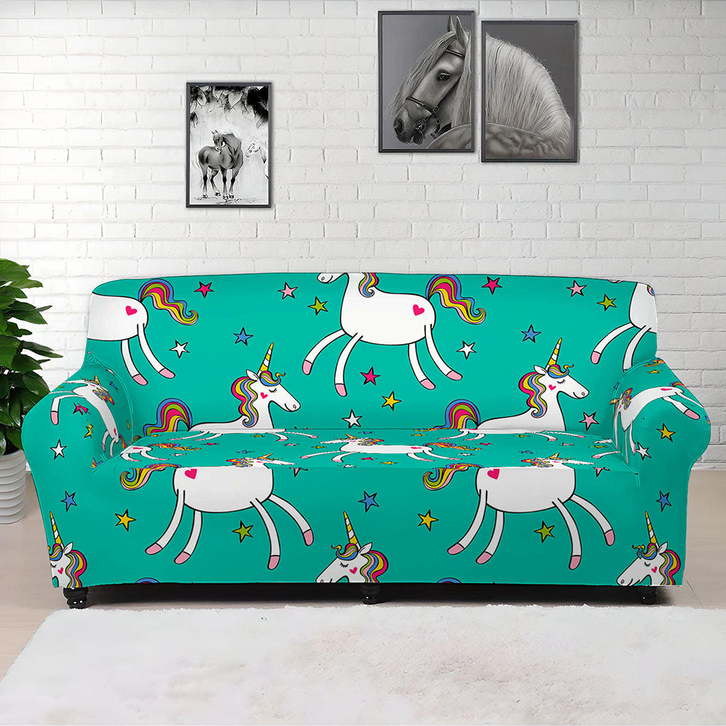 Doodle Unicorn Pattern Print Sofa Cover