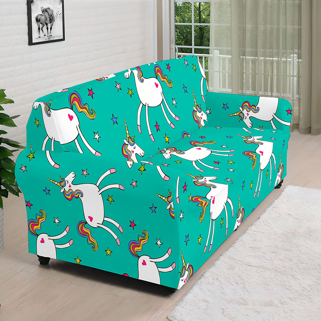 Doodle Unicorn Pattern Print Sofa Cover