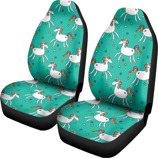 Doodle Unicorn Pattern Print Universal Fit Car Seat Covers