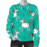 Doodle Unicorn Pattern Print Women's Crewneck Sweatshirt GearFrost
