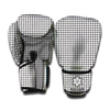 Doodle Windowpane Pattern Print Boxing Gloves