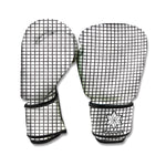 Doodle Windowpane Pattern Print Boxing Gloves