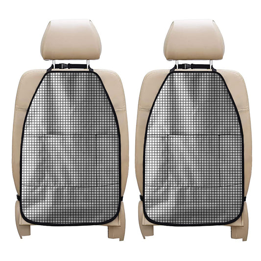 Doodle Windowpane Pattern Print Car Seat Organizers
