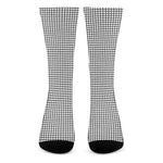 Doodle Windowpane Pattern Print Crew Socks