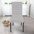 Doodle Windowpane Pattern Print Dining Chair Slipcover