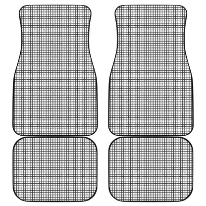 Doodle Windowpane Pattern Print Front and Back Car Floor Mats