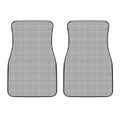 Doodle Windowpane Pattern Print Front Car Floor Mats