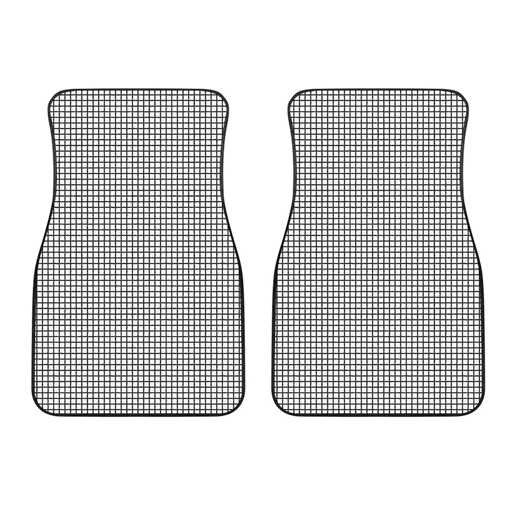 Doodle Windowpane Pattern Print Front Car Floor Mats