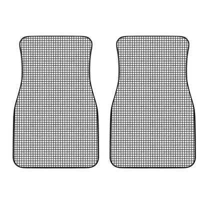 Doodle Windowpane Pattern Print Front Car Floor Mats