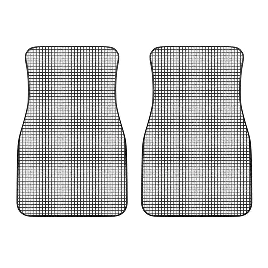 Doodle Windowpane Pattern Print Front Car Floor Mats