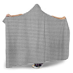 Doodle Windowpane Pattern Print Hooded Blanket