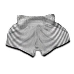 Doodle Windowpane Pattern Print Muay Thai Boxing Shorts