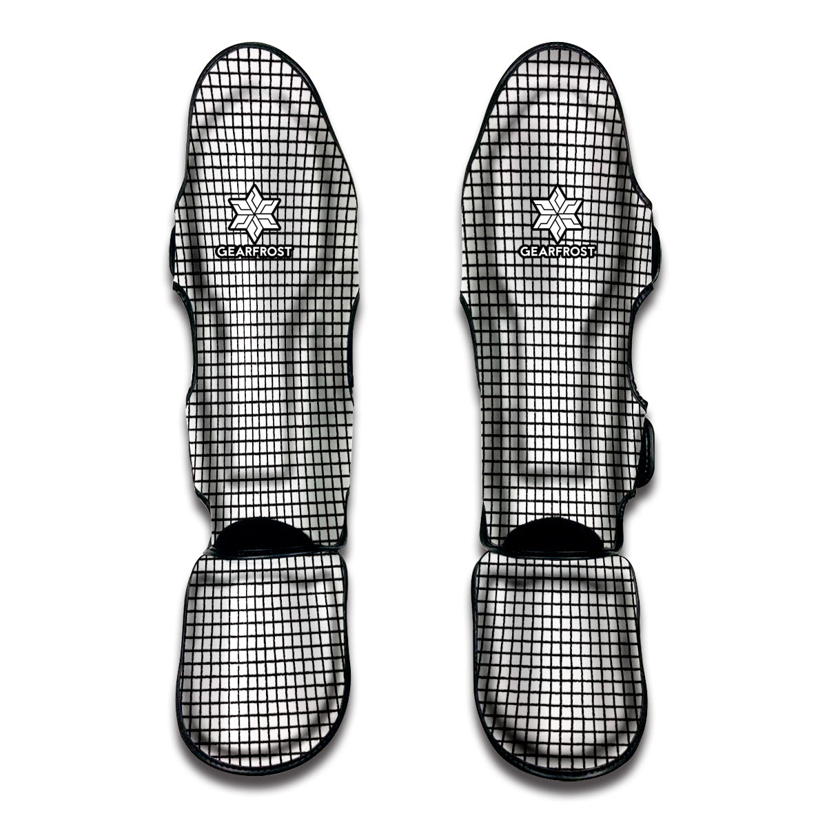 Doodle Windowpane Pattern Print Muay Thai Shin Guard