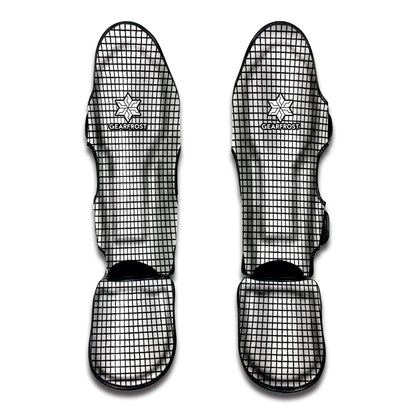 Doodle Windowpane Pattern Print Muay Thai Shin Guard