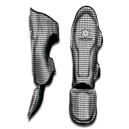Doodle Windowpane Pattern Print Muay Thai Shin Guard