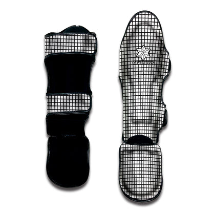 Doodle Windowpane Pattern Print Muay Thai Shin Guard