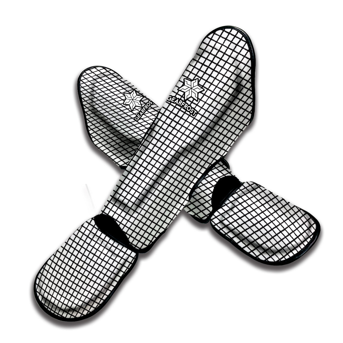 Doodle Windowpane Pattern Print Muay Thai Shin Guard