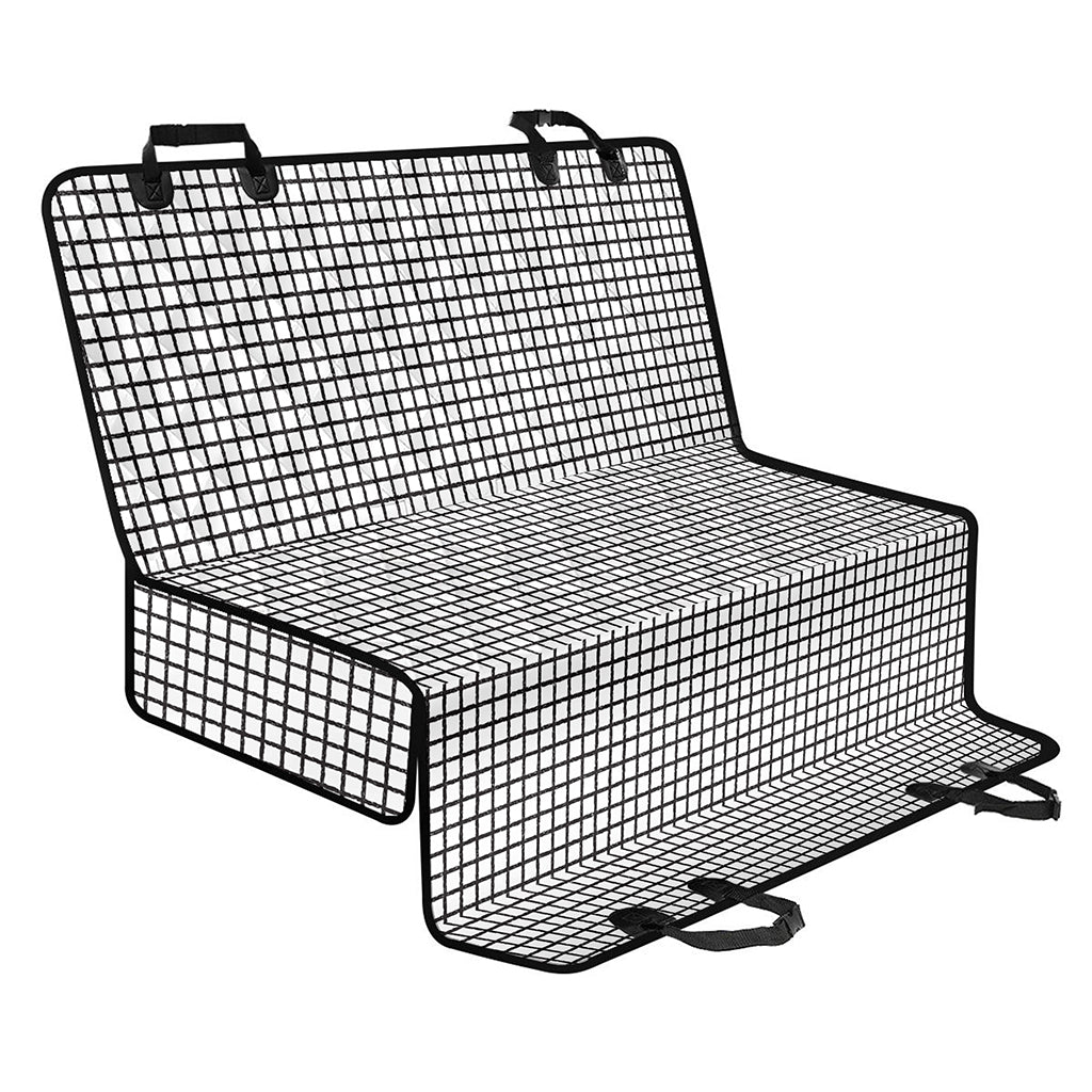 Doodle Windowpane Pattern Print Pet Car Back Seat Cover