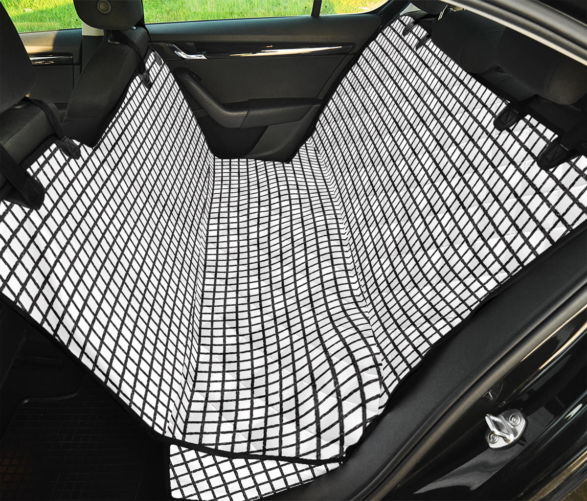 Doodle Windowpane Pattern Print Pet Car Back Seat Cover