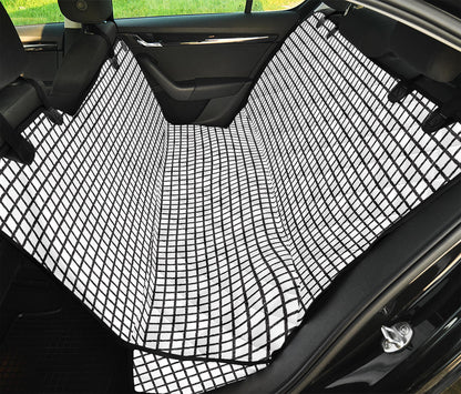 Doodle Windowpane Pattern Print Pet Car Back Seat Cover