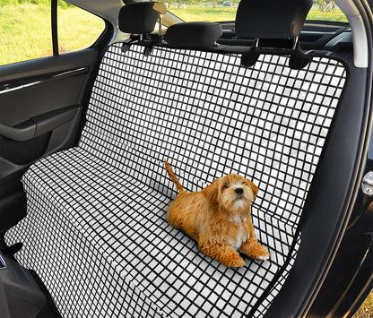 Doodle Windowpane Pattern Print Pet Car Back Seat Cover