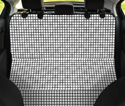 Doodle Windowpane Pattern Print Pet Car Back Seat Cover