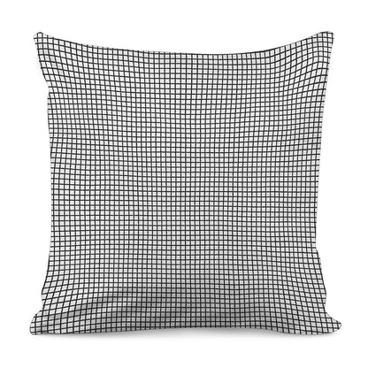 Doodle Windowpane Pattern Print Pillow Cover