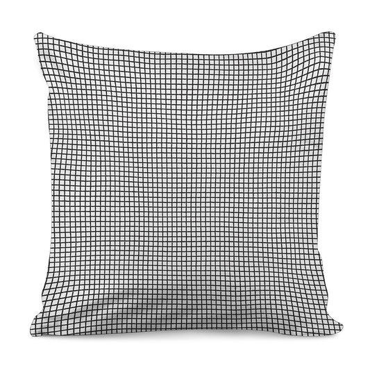 Doodle Windowpane Pattern Print Pillow Cover