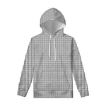 Doodle Windowpane Pattern Print Pullover Hoodie