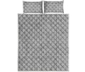 Doodle Windowpane Pattern Print Quilt Bed Set