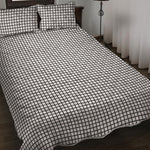 Doodle Windowpane Pattern Print Quilt Bed Set
