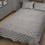 Doodle Windowpane Pattern Print Quilt Bed Set