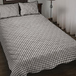Doodle Windowpane Pattern Print Quilt Bed Set