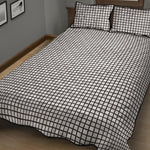 Doodle Windowpane Pattern Print Quilt Bed Set