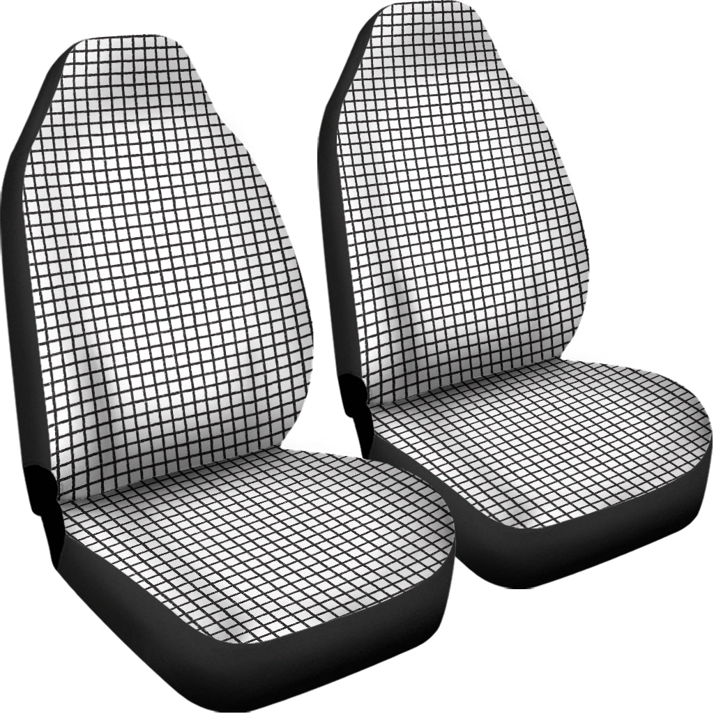 Doodle Windowpane Pattern Print Universal Fit Car Seat Covers