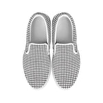 Doodle Windowpane Pattern Print White Slip On Shoes