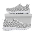 Doodle Windowpane Pattern Print White Running Shoes
