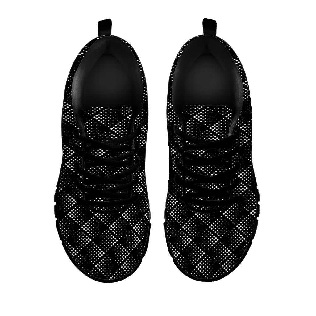 Dot Geometric Square Pattern Print Black Sneakers