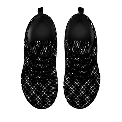 Dot Geometric Square Pattern Print Black Sneakers