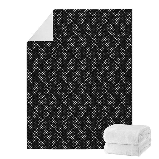 Dot Geometric Square Pattern Print Blanket