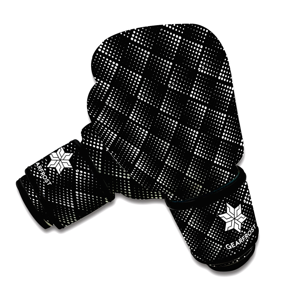 Dot Geometric Square Pattern Print Boxing Gloves