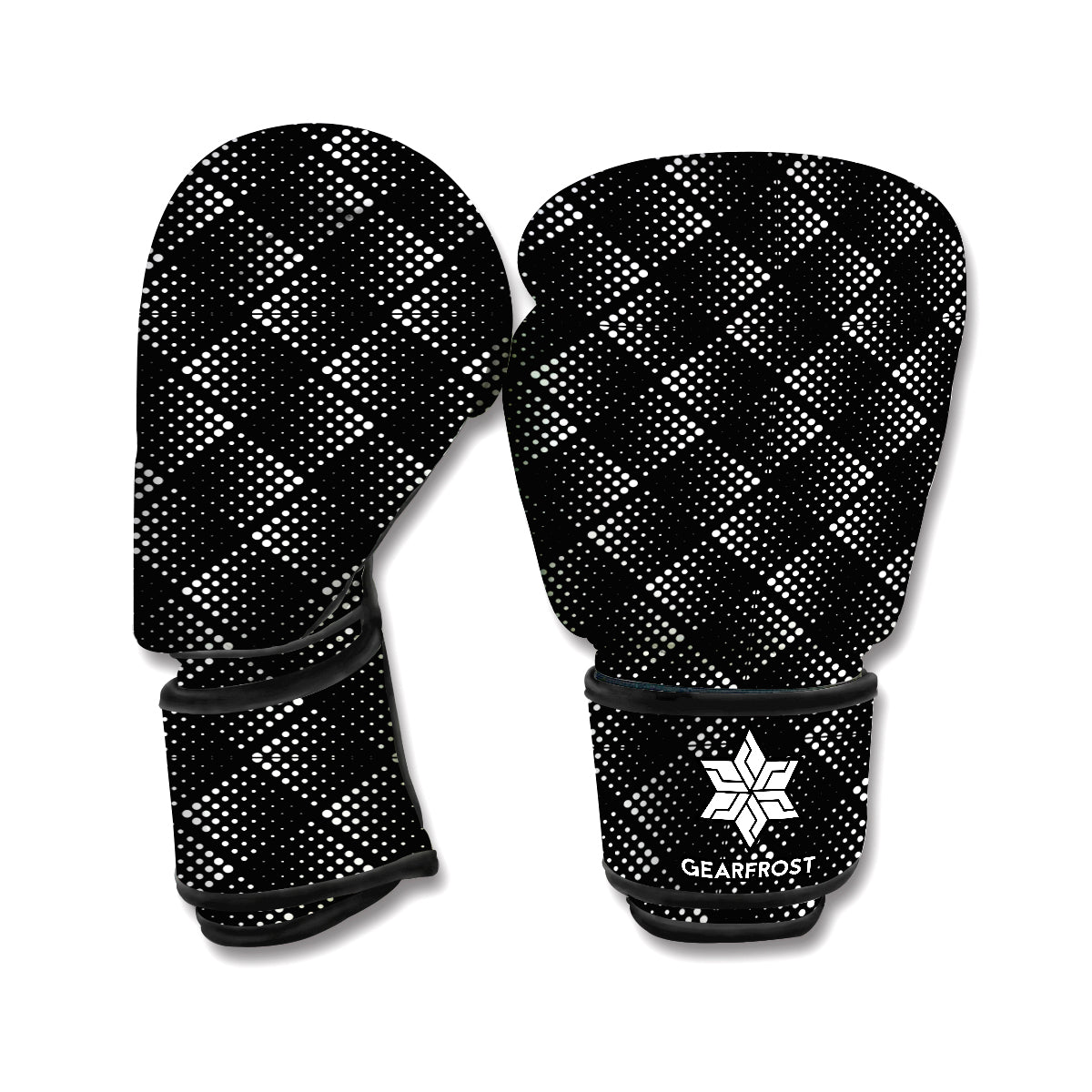 Dot Geometric Square Pattern Print Boxing Gloves