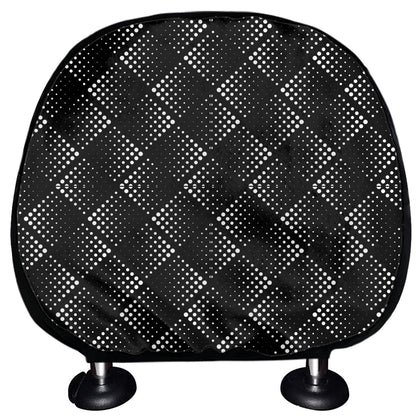 Dot Geometric Square Pattern Print Car Headrest Covers
