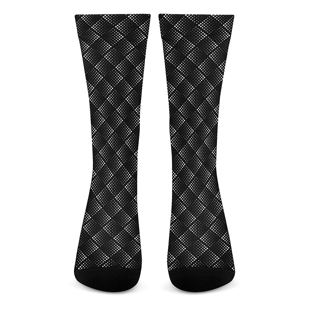 Dot Geometric Square Pattern Print Crew Socks