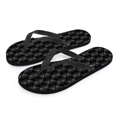 Dot Geometric Square Pattern Print Flip Flops