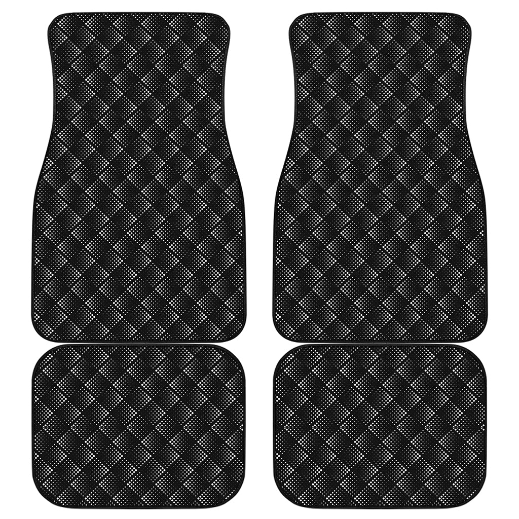 Dot Geometric Square Pattern Print Front and Back Car Floor Mats