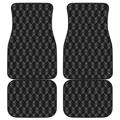 Dot Geometric Square Pattern Print Front and Back Car Floor Mats