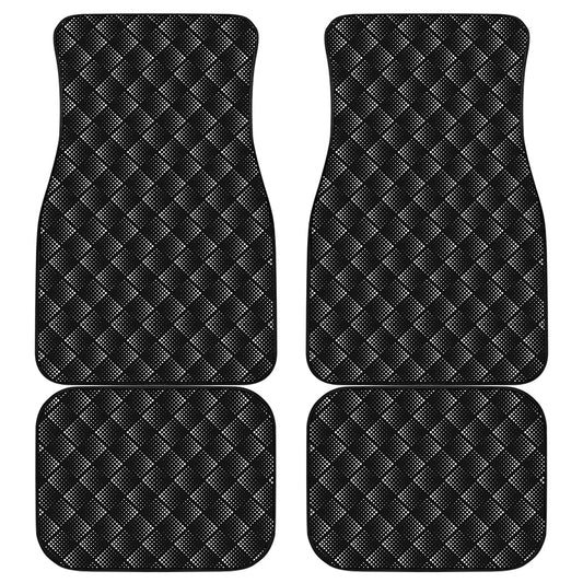 Dot Geometric Square Pattern Print Front and Back Car Floor Mats