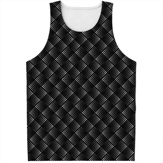 Dot Geometric Square Pattern Print Men's Tank Top